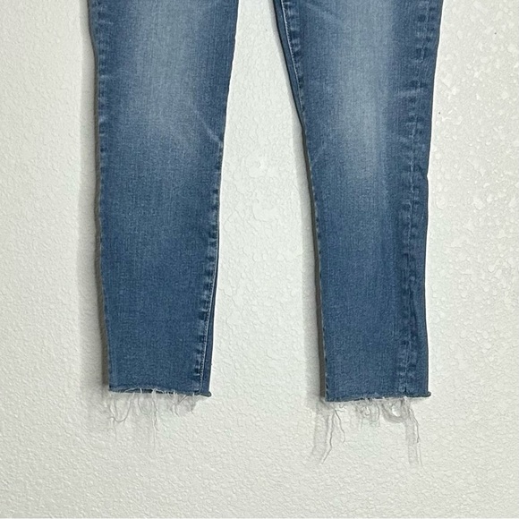 AG Adriano Goldschmied Prima Crop Cigarette Leg Pant in Blue Denim Raw Hem Sz 28 - Picture 6 of 13